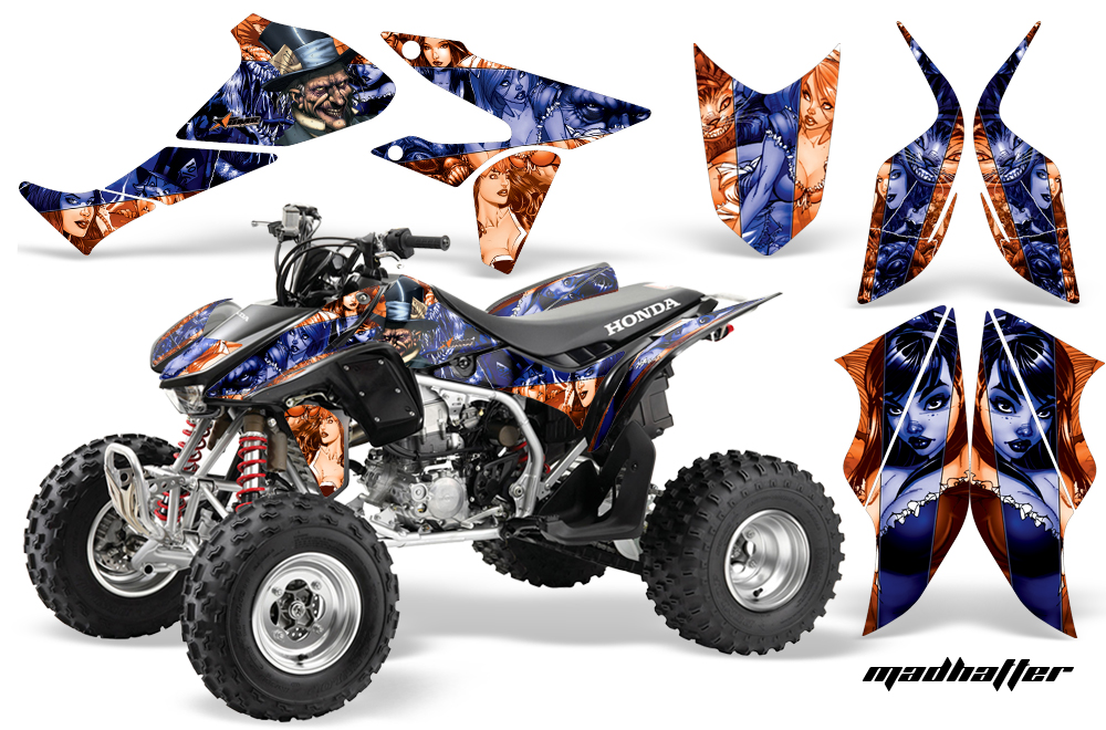 Honda TRX450 Graphics Kit ORANGE BLUESTRIPE-MADHATTER